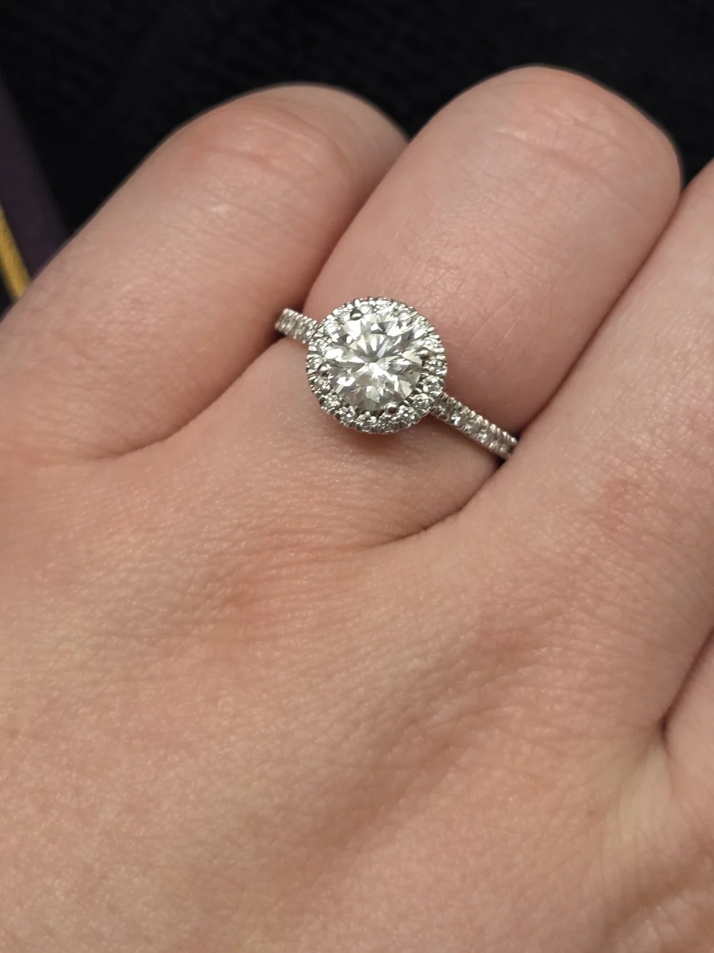 Classic Halo Diamond Engagement Ring in White Gold